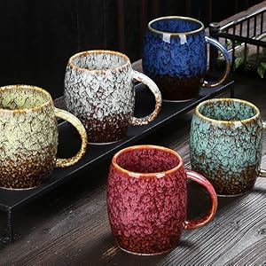 Ceramic coffee cup, mug,coffee mug,pottery mug,clay mugs,fancy coffee mug,red clay mug,blue clay mug