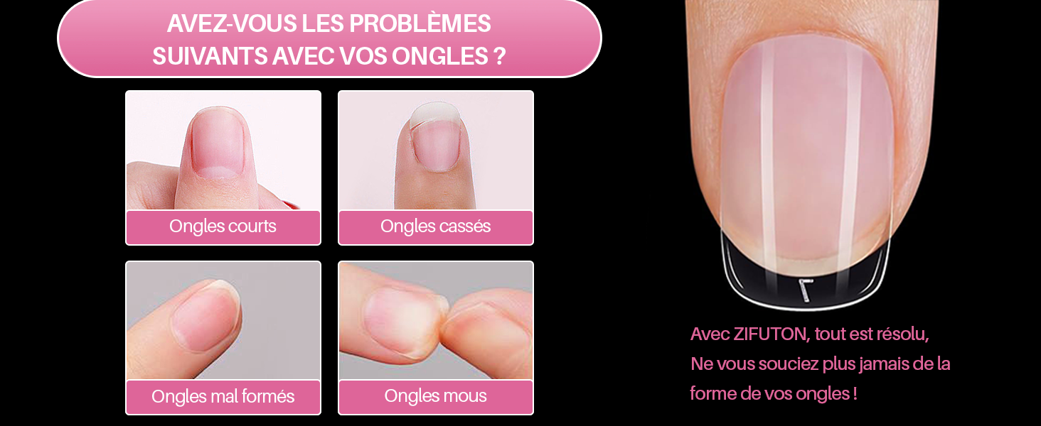 ZIFUTON 450pcs Capsule Americaine Ongle Court, Faux Ongles Court Carré