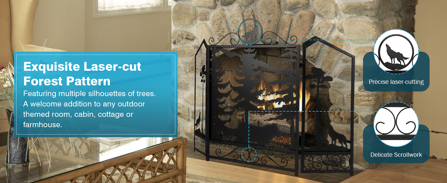 hearth screen, holiday fireplace screens, halloween fireplace screen, spark guard fireplace screen