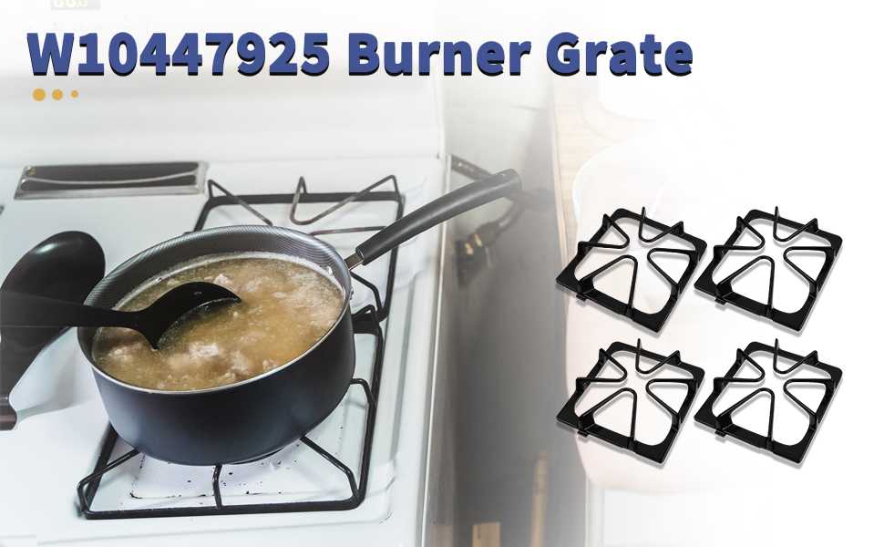 W10447925 Gas Stove Grates for whirlpool Burner Grate Replacement, Gas Burner Grate