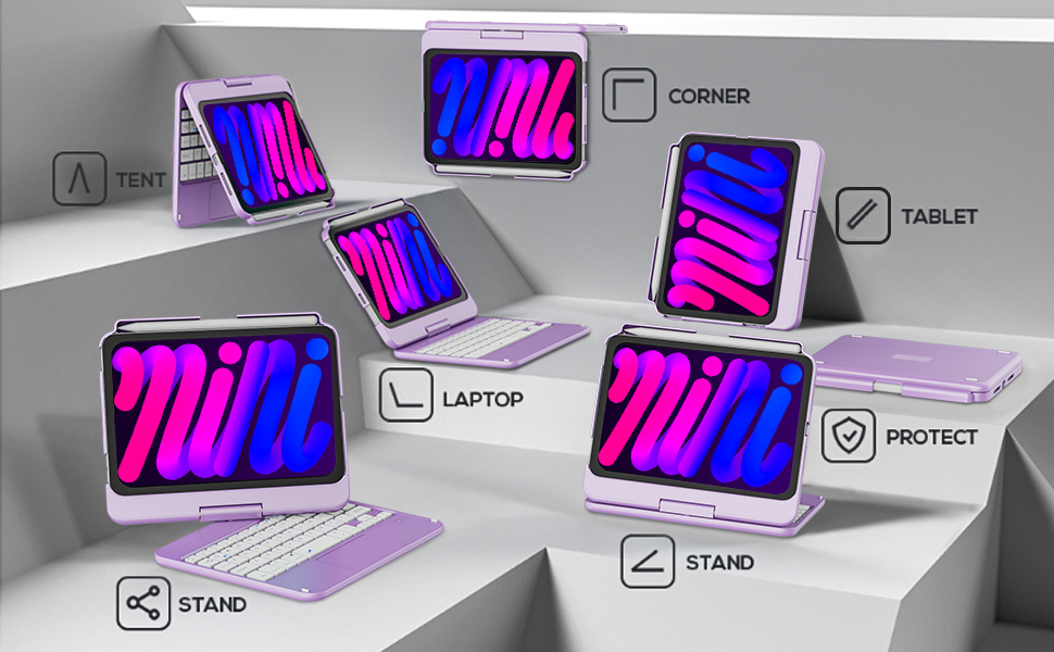 iPad Mini 6 Case with Keyboard, Keyboard iPad Mini 6th