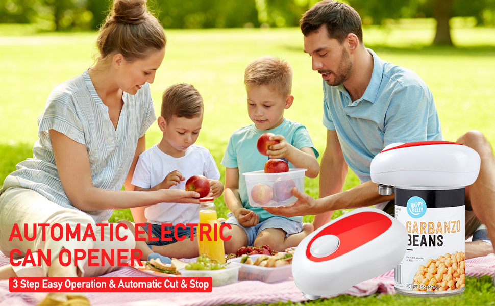 Electric Can Opener, Open Any Can Shape with One Press