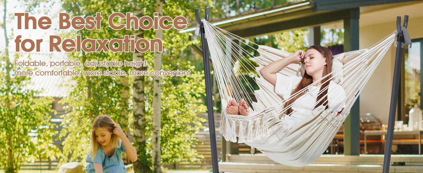 Hammock Chair with Stand Included Hanging Chair Macrame