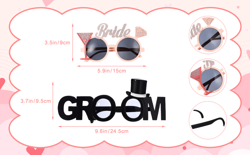 Plastic Groom Glasses Bride Glasses