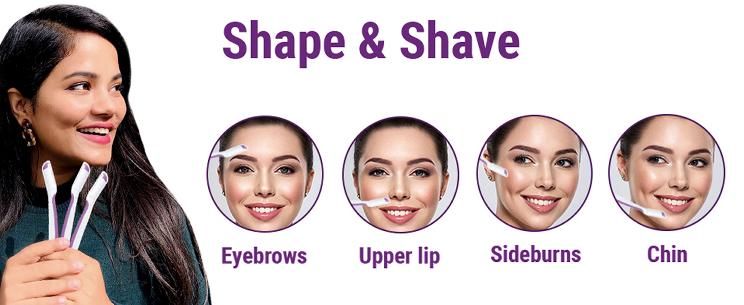 BOMBAE Facial Razor For Women Face Razor for Eyebrow, Upper Lip