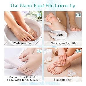 Pedicure Tools Supplies Heel Scraper for Feet with Hydrating Foot Mask Nail File--Use Correctly