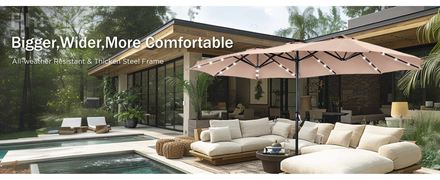 patio lighted umbrella