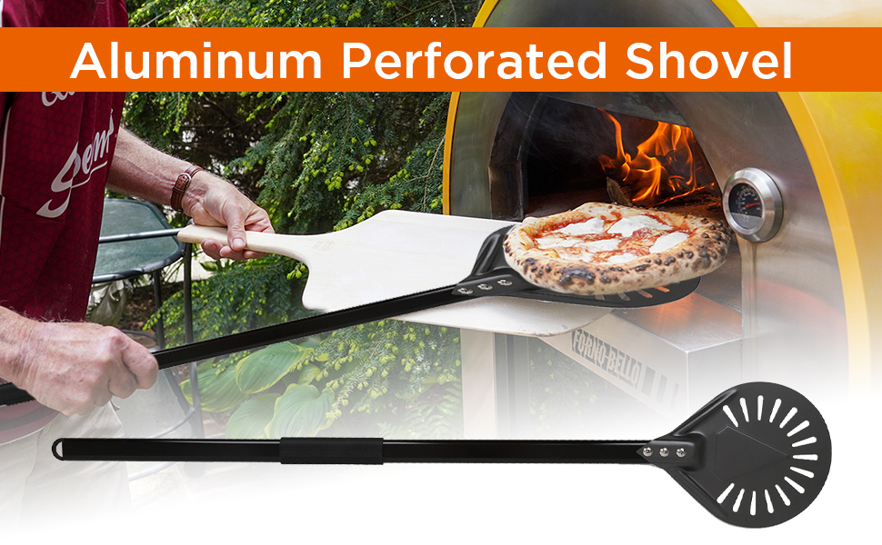 Pizza Turning Peel 9inch Round Aluminum Perforated Turning