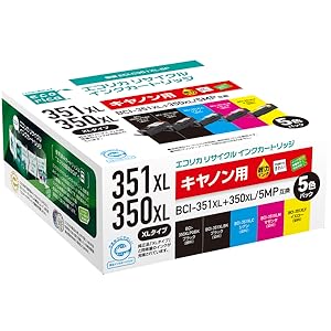 Amazon.co.jp: エコリカ キヤノン BCI-351+350/5MP対応
