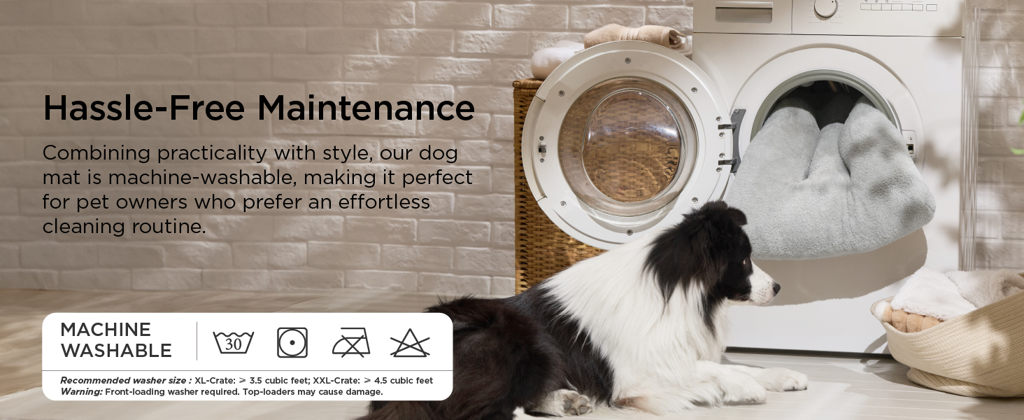 Washable Dog Crate Bed for Large Dogs Comfort Fluffy Pet Mat