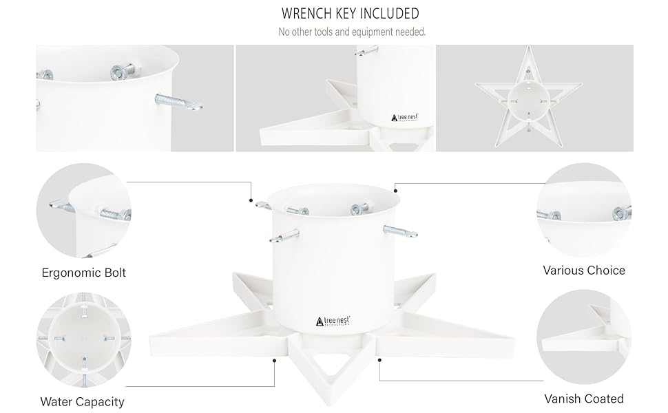 White Christmas Tree Stand Xmas Tree Base Stand for 6ft