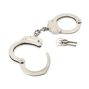 police double lock chain steel handcuffs 