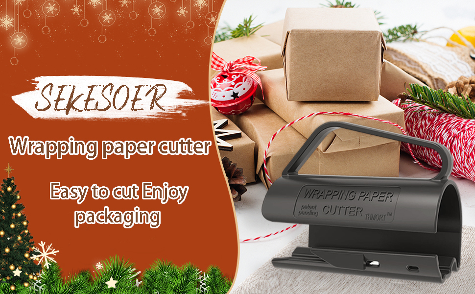 SEKESOER Wrapping Paper Cutter for Christmas Wrapping Paper, Gift Wrap