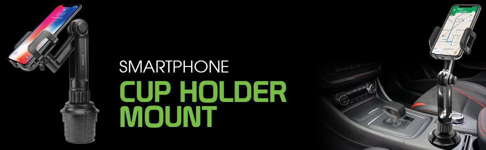 expanding arm cell phone cup holder phone mount adjustable height universal tablet mount stand 