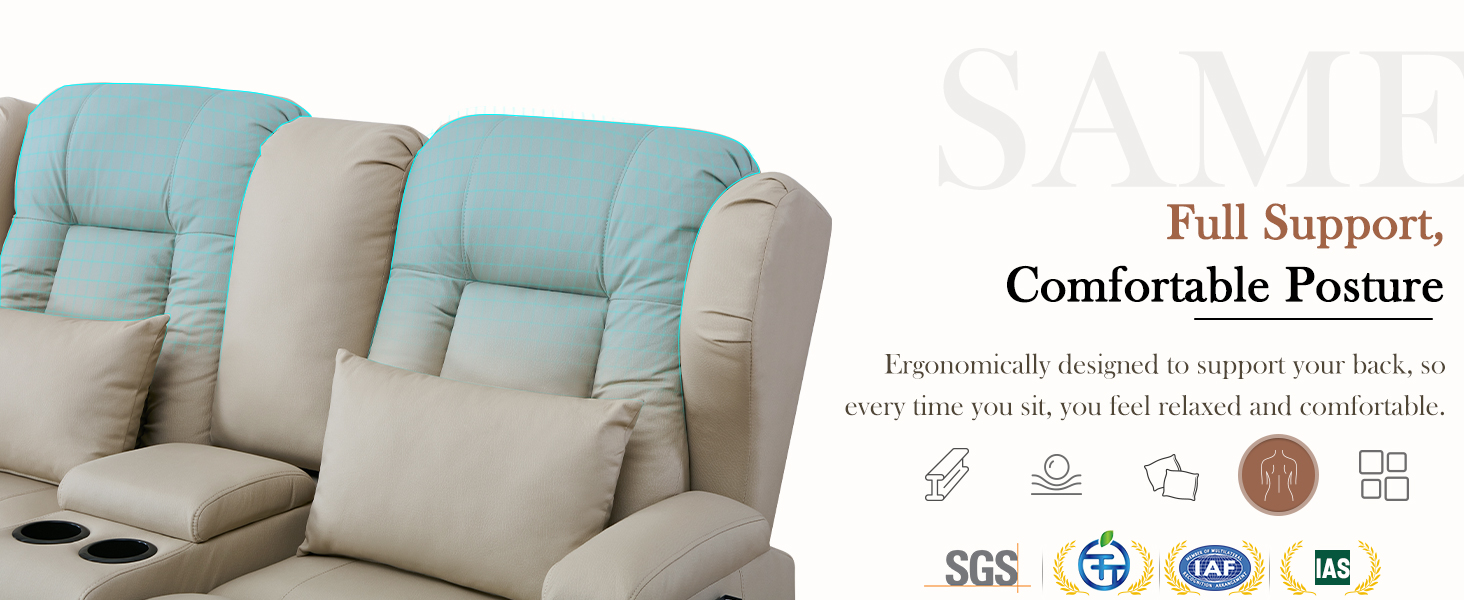 Reclining Loveseat Recliner Sofa with Storage Console