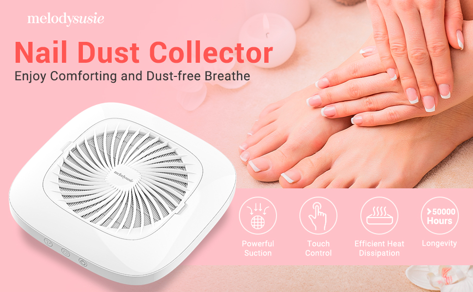 MelodySusie Nail Dust Collector with Reusable Filter