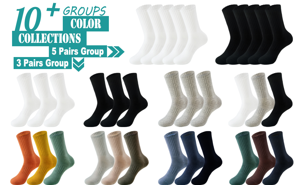 Womens Athletic Cotton compression Socks -Color groups
