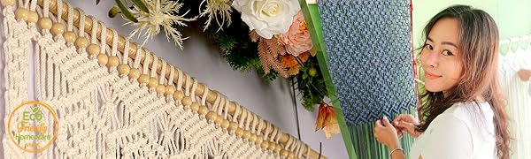Macrame curtains for windows, macrame curtains for doorways, boho beaded curtain