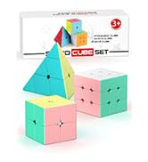 Vdealen Speed Cube Set, Cube Bundle 2x2x2 3x3x3 Pyramid Macaron Stickerless Magic Cube, Smooth Pu...