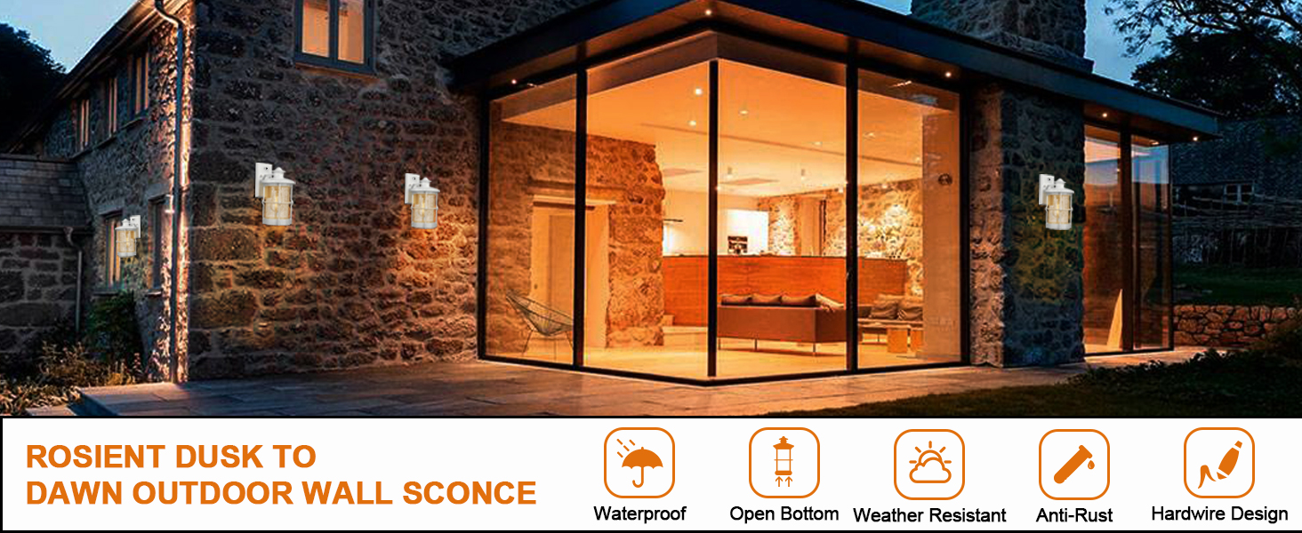 rosient dusk to dawn outdoor wall sconce
