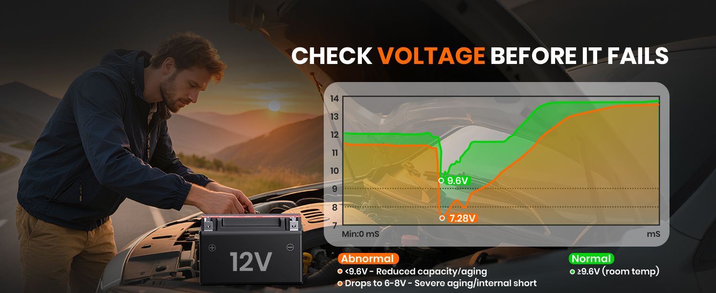 check voltage before battery fails