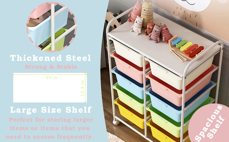 Ytaoka 10 Drawers Rolling Storage Cart, Plastic Drawer Cart