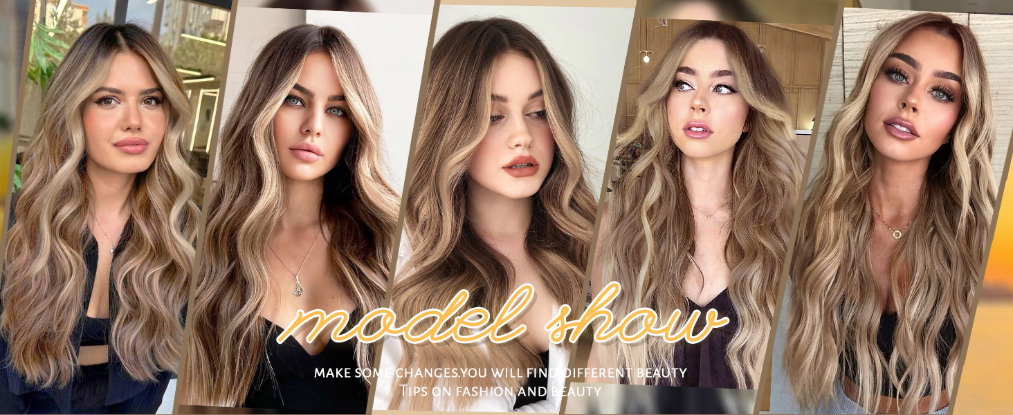 blonde wig model show