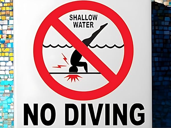 Amazon.com : Aquatic Custom Tile - Ceramic No Diving Pool Sign