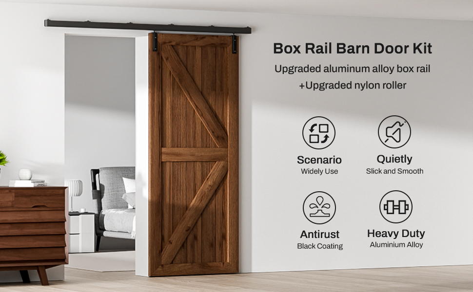box rail sliding barn door hardware kit