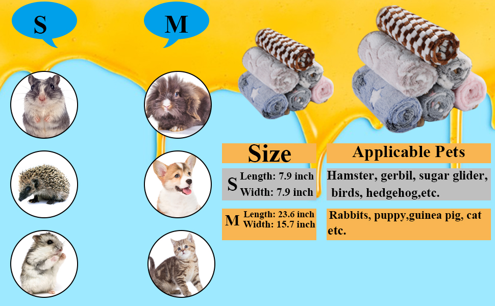 Grddaef Guinea Pig Fleece Blankets 6 Pieces Waterproof