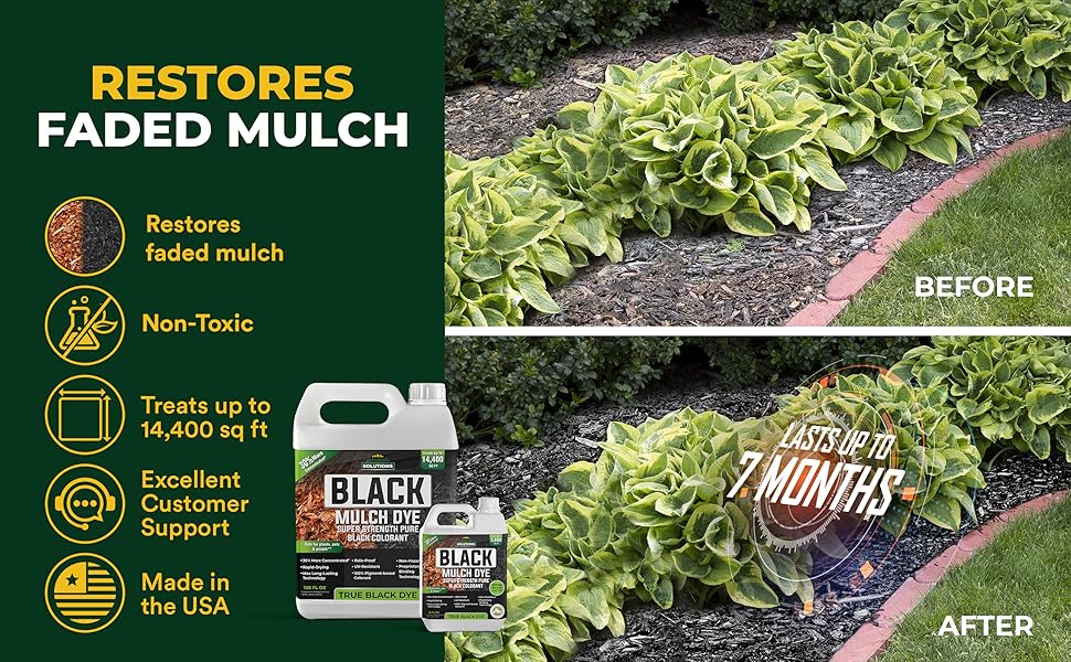 PetraTools Black Mulch Dye, 3,600 Sq Ft Coverage Mulch