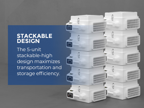 X-2830 Stacks up to 5 units high