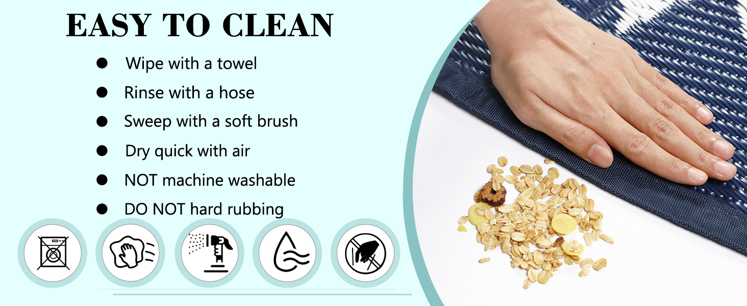 easy clean outdoor rug