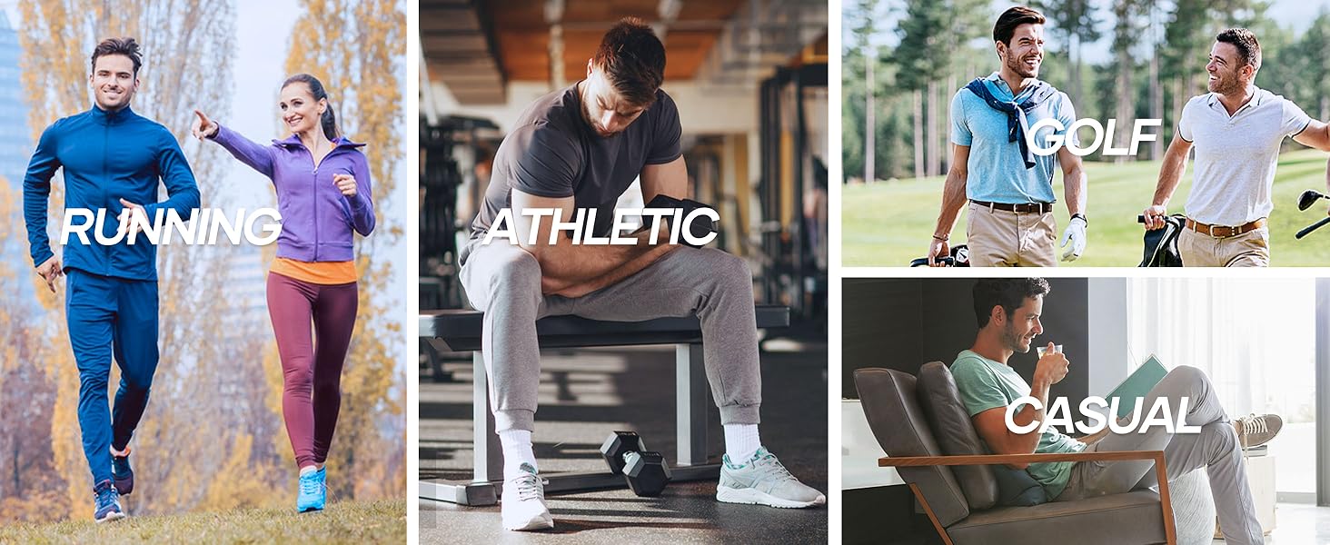 Men's Athletic Jogger with Zipper Pockets Stretch Sweatpant Pants for Men Workout Running Gym Track 