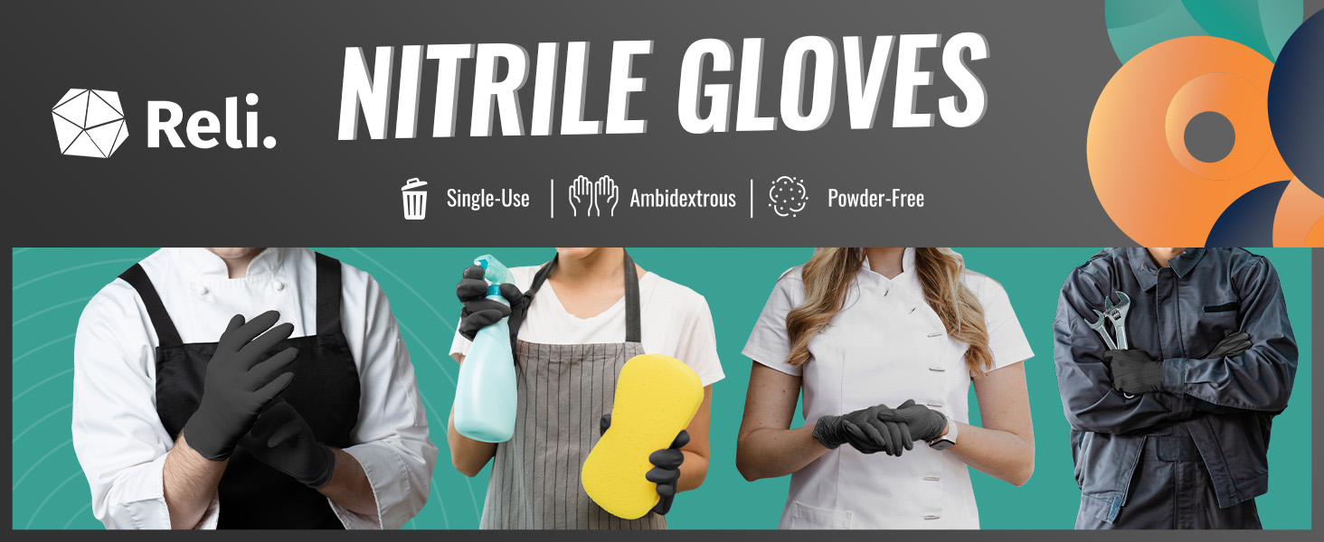 Black Nitrile Gloves 100pk S A+ Main Image