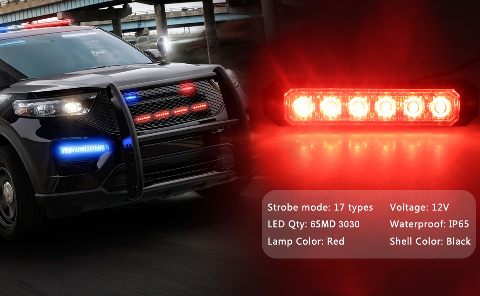 Nrgedzam 6 Led Emergency Strobe Lights for Trucks Mini