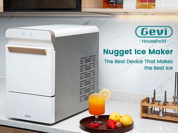 Gevi Household Countertop Nugget Ice Maker 2.0 GIMN-1000BWH