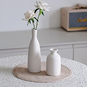 White Ceramic Vase Set of 4, Classic Mat... 14 set 2