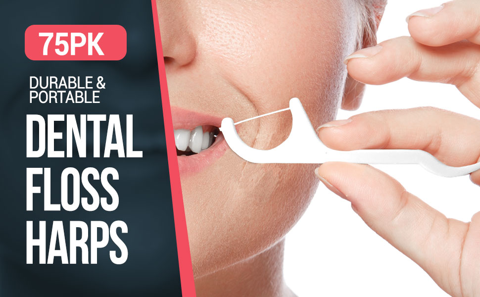 75pk SOL Dental Floss Stick Durable & Portable Floss Harps Premium