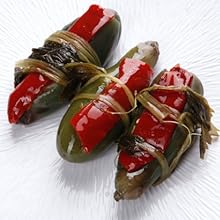 pickled eggplants; Stuffed eggplants; stuffed pickled eggplant; pickled vegetables; red pepper