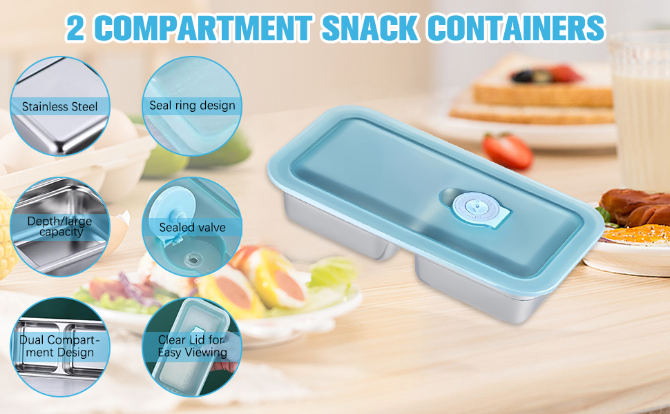 2 Compartment Food Container