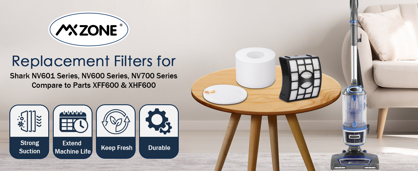 MXZONE NV601UK Filter Replacement for Shark LiftAway Upright Vacuum Cleaner NV601UK NV601UKT