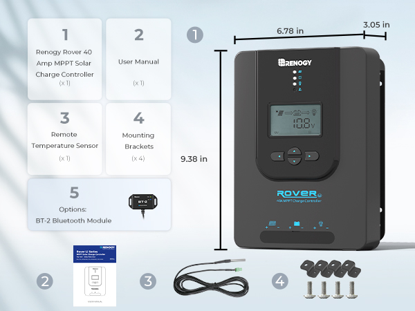 Amazon.com: Renogy Rover 40 Amp 12V/24V DC Input MPPT Solar