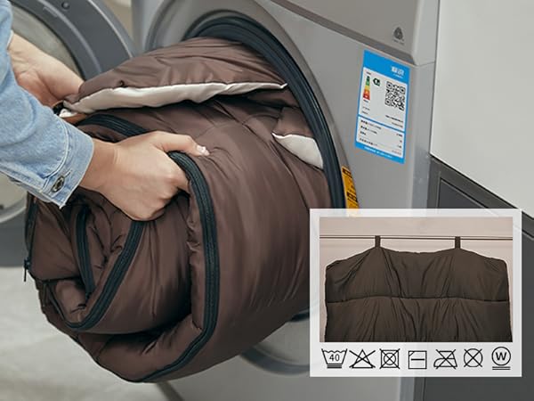 AIFLYCY 寝袋　シュラフ　ブラウン　冬用　連結　枕付き　洗濯可　美品 Amazon.co.jp: AIFLYCY 寝袋 シュラフ 冬用 寝袋 オールシーズン【足元