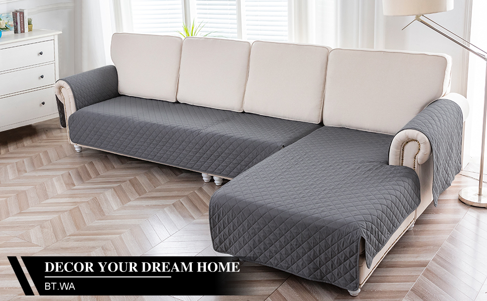 BT.WA Waterproof Sectional Couch Covers for Dogs Pets