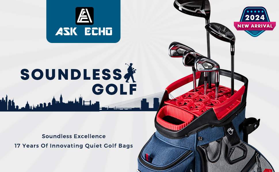 ASK ECHO 2024 SLC130 Golf Cart Bag with 15 Way Full Length Dividers Top, Premium