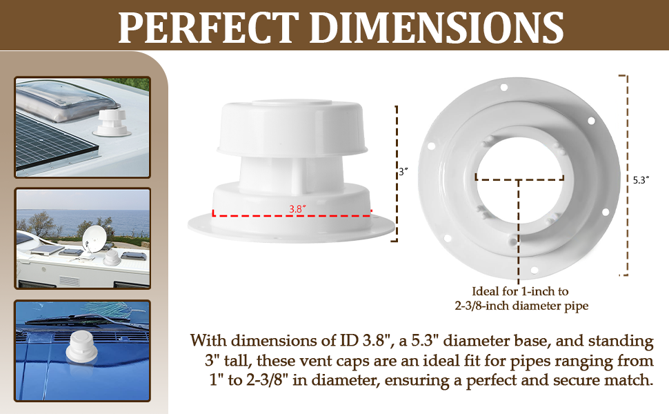 Aussio (2 Pack, White) RV Roof Vent Cover Kits with Putty