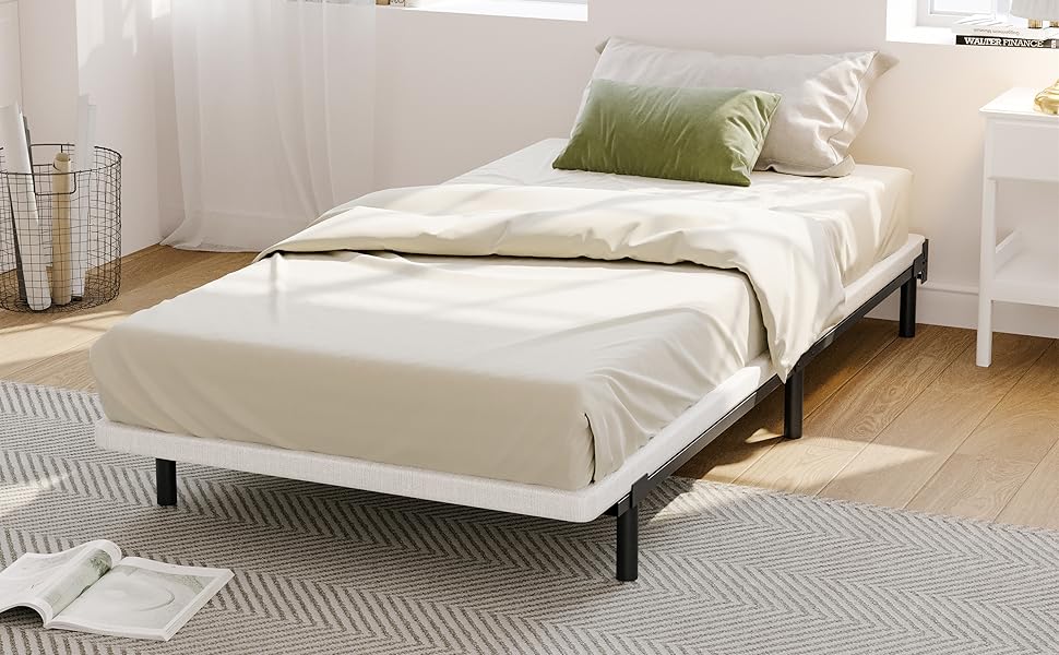 ZIYOO Twin XL Bed Frames, 6 Legs Heavy Duty Support，Bed