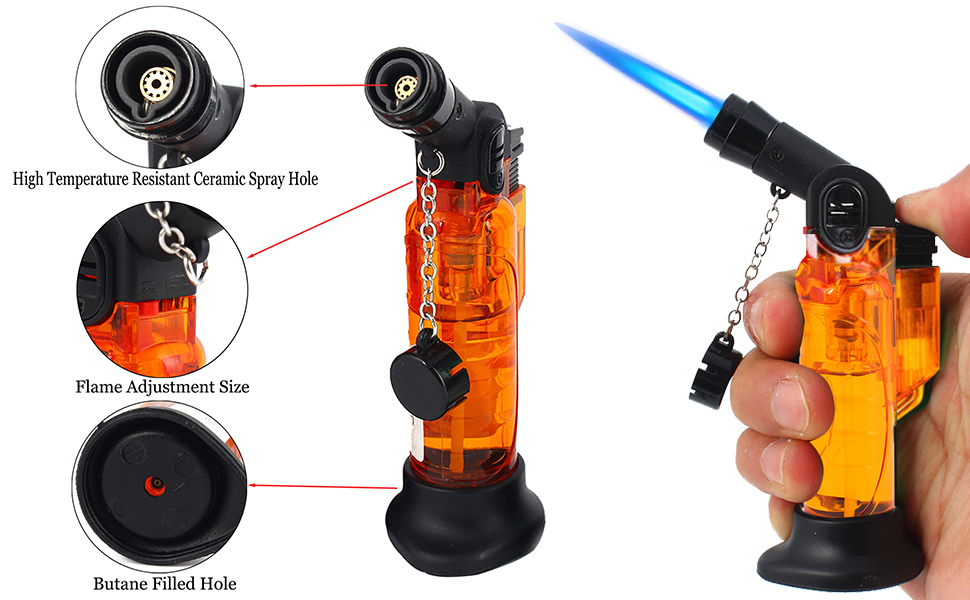 Lighters, 3 Pack of Jet Flame Torch Lighter Refillable Gas Butane