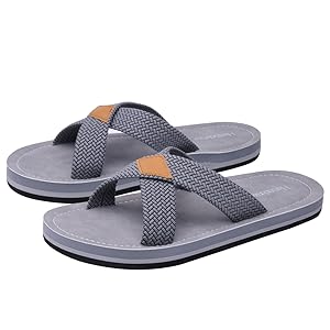 Amazon.com | Harssidanzar Cross Slide Sandals Men Slip on